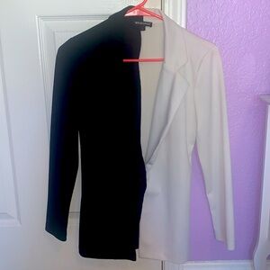 Black and White split blazer